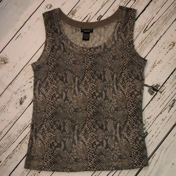 DONCASTER COLLECTION—SO SOFT CASHMERE, SNAKESKIN PRINT TANK—ABSOLUTELY GORGEOUS - Picture 2 of 8